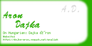 aron dajka business card